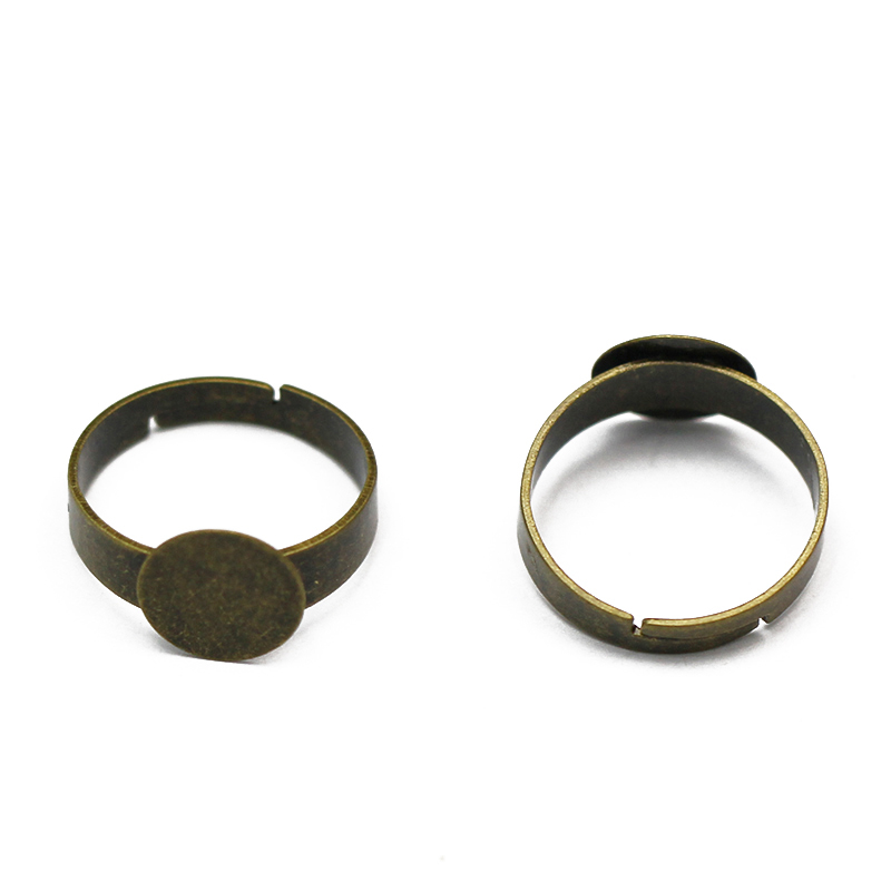 Ring Bases,sterling silver plated,Perfect for Cabochons，base diameter 10MM, brass, inside diameter 17mm,