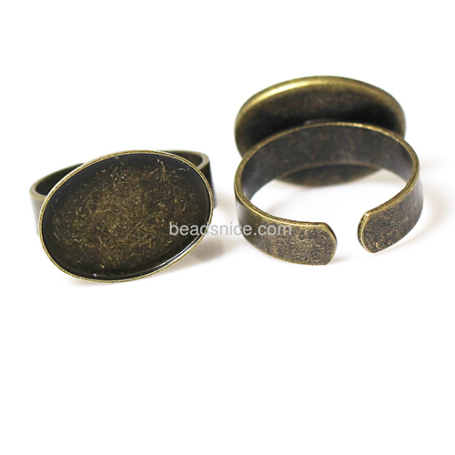 Brass Bezel Ring Settings, Adjustable,lead-safe, nickel-free,size:8