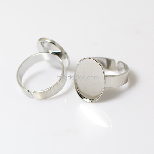 Brass Bezel Ring Settings, Adjustable, lead-safe, nickel-free,size:8