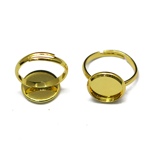 Brass finger ring settings,size:4 ,lead-safe,nickel-free