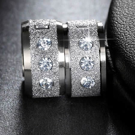 Fashion Jewelry 316L Stainless Steel Earrings with CZ Stones insert