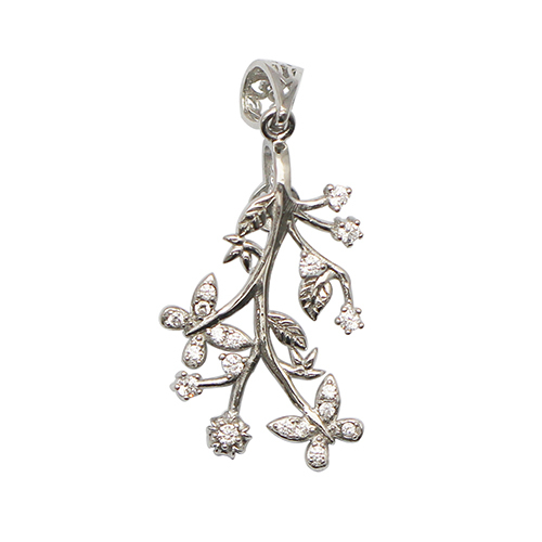 925 Sterling Silver Twisted Pin Gemstone Pendant Bail