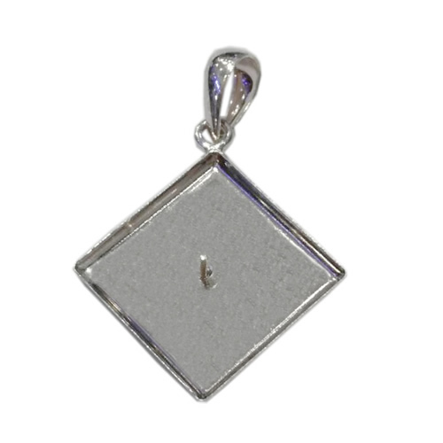 925 Sterling Silver Diamond Pendant Settings With Pearl Pin
