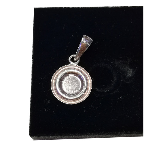 925 Sterling Silver Small Size Cabochon Pendant Tray