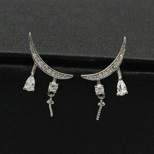 925 Sterling Silver Women Cubic Zirconia Charm Earrings Jewelry Girls Gift