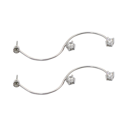 925 Sterling Silver Mini Geometric Minimalist Delicate Ear Stud Bar Earrings Women Gift