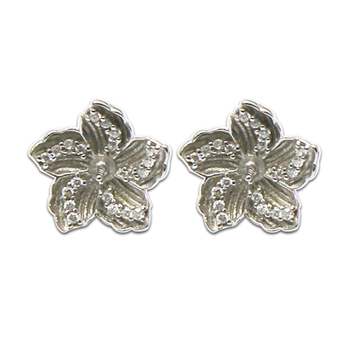 925 Sterling Silver Women's Fashion Flower Earrings Charm