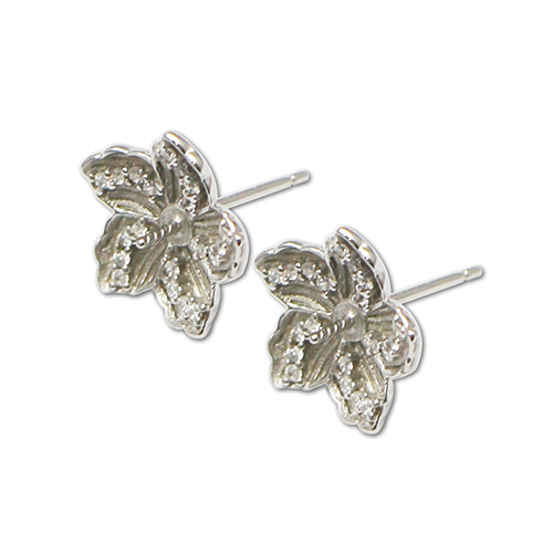 925 Sterling Silver Women's Fashion Flower Earrings Charm
