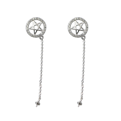 925 Sterling Silver Earings Fashion Zircon love Star dangle earrings