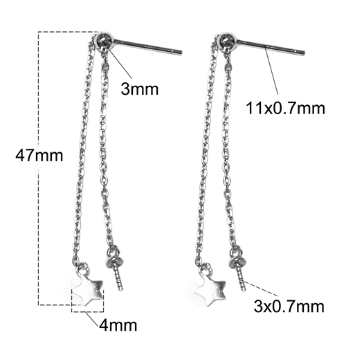 925 Sterling Silver Thread Dangle Threader Earring Findings