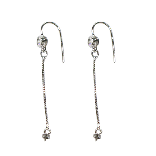 925 Sterling Silver Thread Line Chain Long Threader Earrings