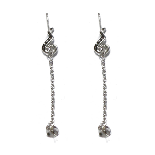 Sterling Silver Thread Through Women Post Stud Earrings