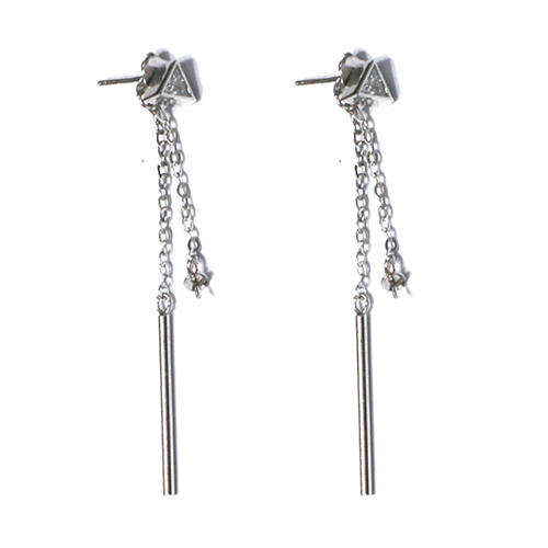 925 Sterling Silver Threader Earrings handmade Stud Earring