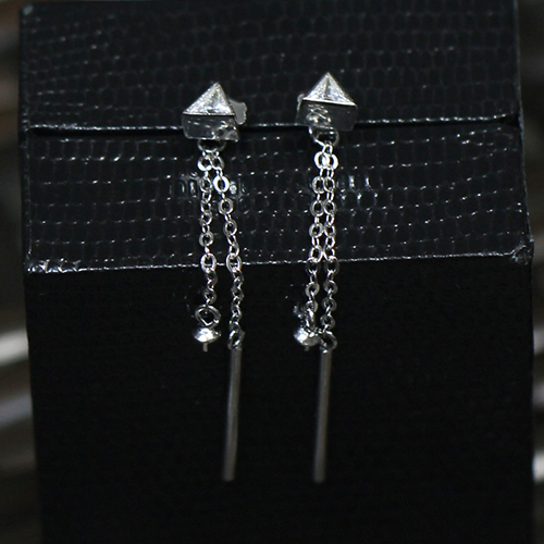 925 Sterling Silver Threader Earrings handmade Stud Earring