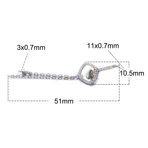 Sterling Silver 925 Square CZ Threader Thread Chain Line Earrings For Lady