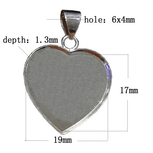 925 Sterling Silver Photo Pendant Trays