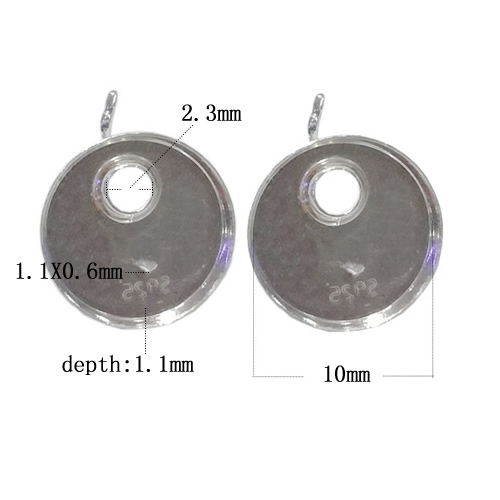925 Sterling Silver Circle Cabochon Stud Earrings