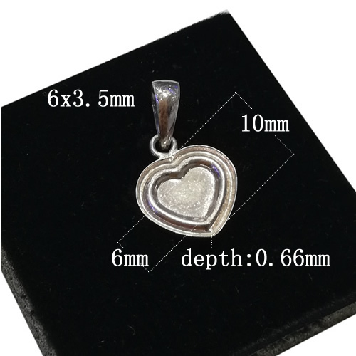 925 Sterling Silver Heart Pendant Tray