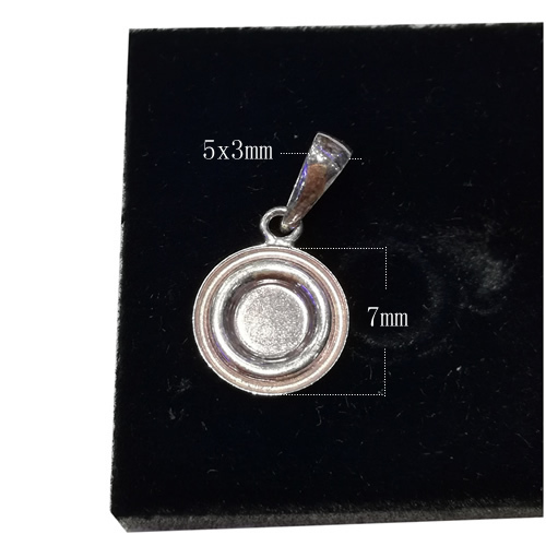 925 Sterling Silver Small Size Cabochon Pendant Tray