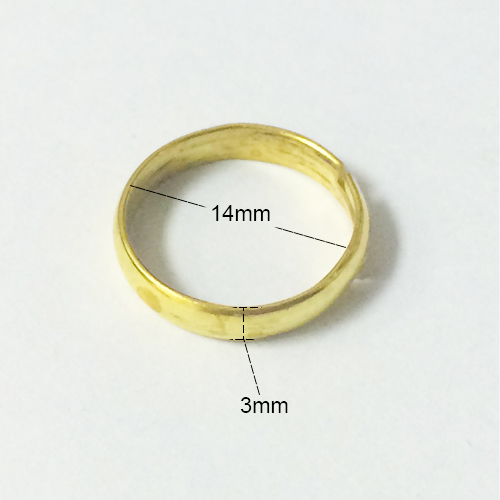 Brass simple finger ring adjustable jewelry making wholesale nickel free
