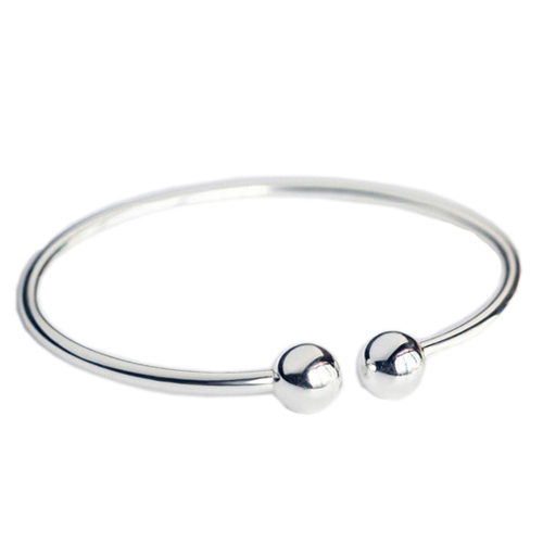 925 Sterling Silver Bangle European Design Women Ball Bracelet