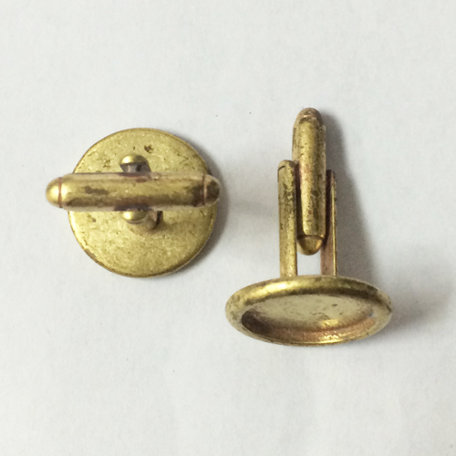 Brass cufflink blanks with oval bezel setting match cabochon wholesale