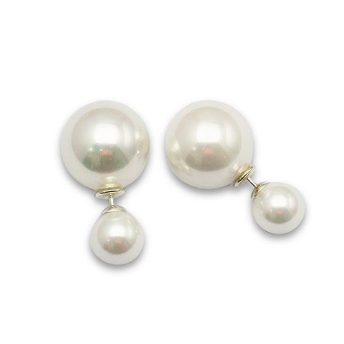 925 silver earring studs with shell beads