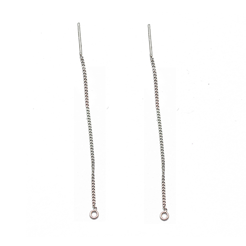 925 Sterling Silver Earring Post Long Through Chain
