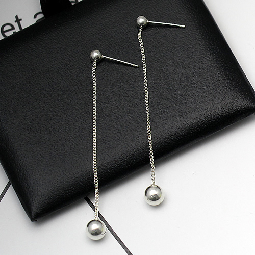 Sterling silver dangle earrings  silver drop chain earrings