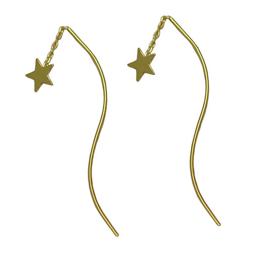 925 Sterling silver threader Chain Earrings pull through earrings