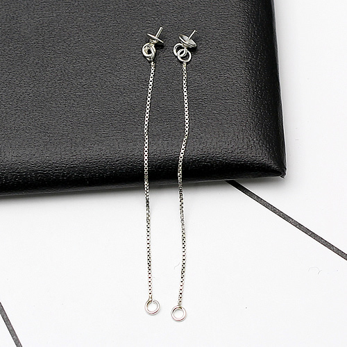 925 Sterling silver Silver threader earring  chain Earrings