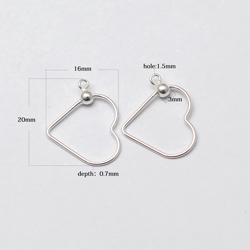 925 Sterling silver charm heart