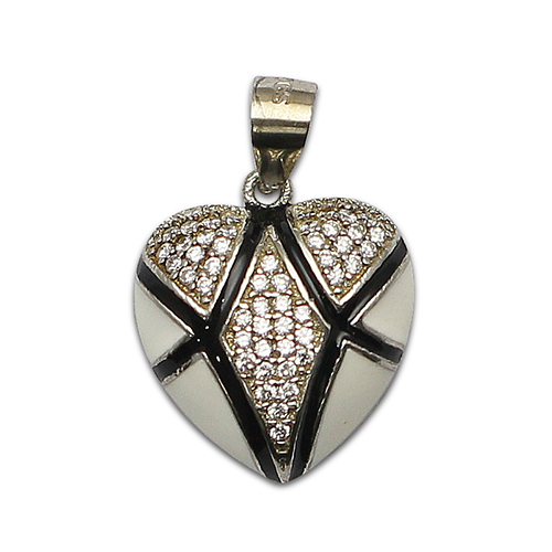 925 Sterling silver heart zircon pendant gift for women wholesale fashion jewelry
