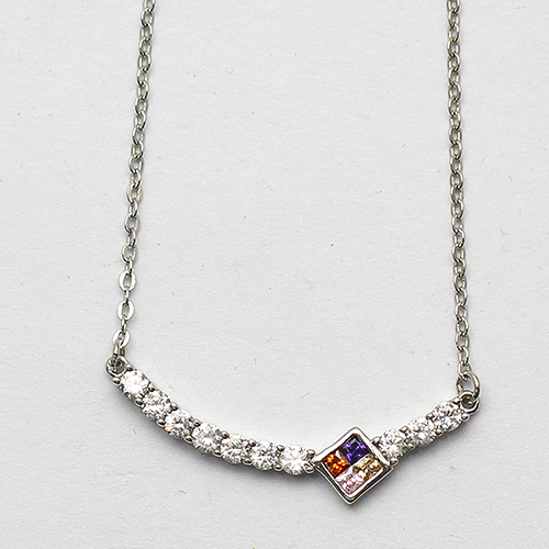 925 Sterling silver zircon necklace unique pendant chain wholesale fashion jewelry