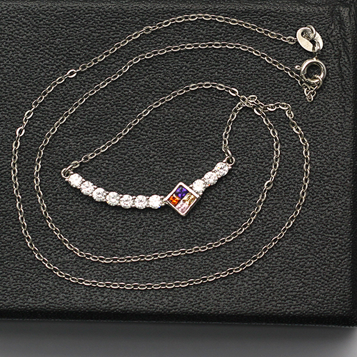 925 Sterling silver zircon necklace unique pendant chain wholesale fashion jewelry