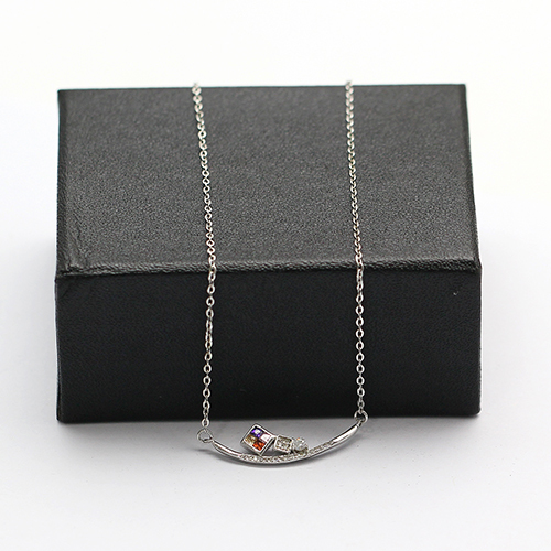 925 Sterling silver zircon necklace delicate chain anniversary birthday christmas gift