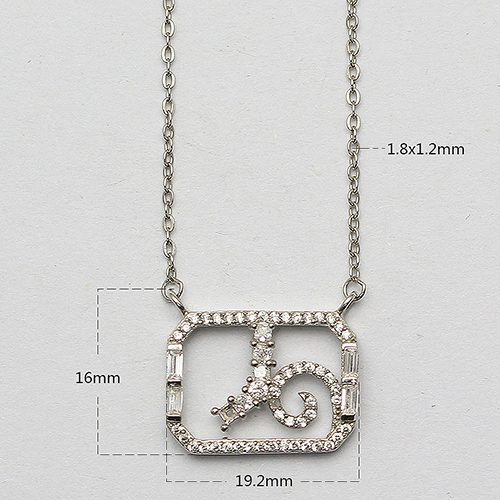 925 Sterling silver zircon charm necklace wholesale wedding jewelry accessories nickel free