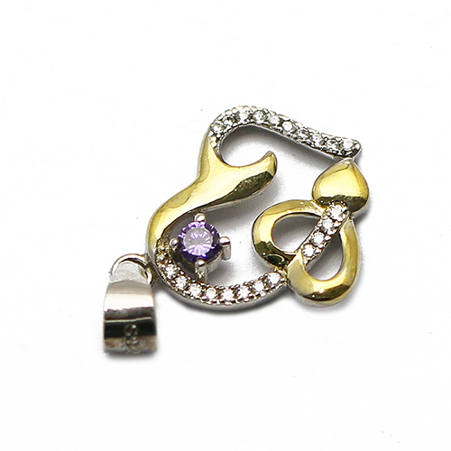 925 Sterling silver pendant unbalanced heart shape women jewelry accessories