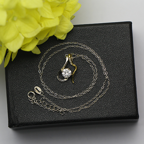 925 Sterling silver necklace plated with white zircon special chain jewelry making findings