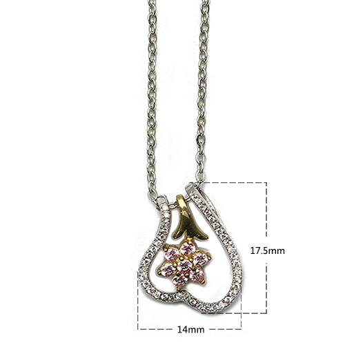 925 Sterling silver flower necklace plated with zircon chain for making jewelry nickel free