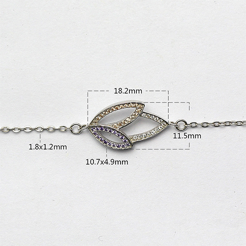 Sterling silver bracelet base micro pave with zircon simple chain wholesale fashion jewelry