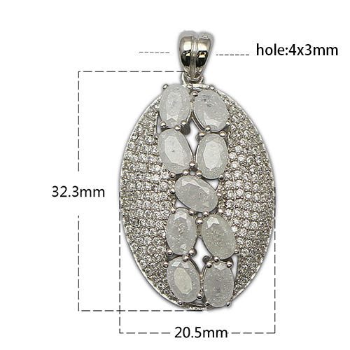 925 Sterling silver zircon necklace pendant beautiful design nickel free jewelry