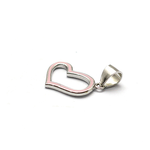 925 Sterling silver pendant unbalance hollow heart charm necklace jewelry making findings