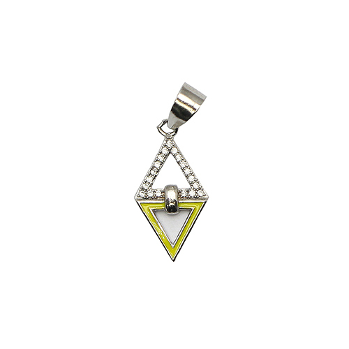 925 Sterling silver triangle pendant zirconium plated nickel free jewelry