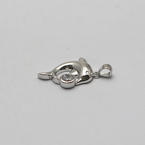 925 Sterling silver dolphin pendant zircon plated delicate unique gifts jewelry making supplies