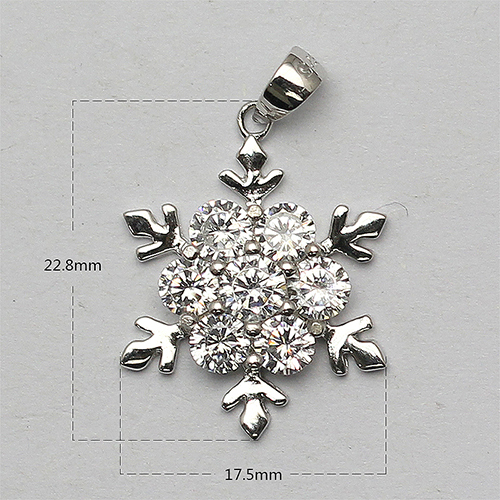 925 Sterling Silver Snowflake Stud Earring Plated with Zircon Jewelry Making