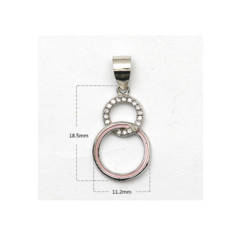 925 Sterling silver zircon charm pendant double circles special novel jewelry wholesale