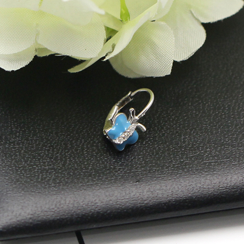 925 Sterling Silver Blue Butterfly Earring Fashion Unique Ear Hook Gift for Friend Leverback Earrings Hooks