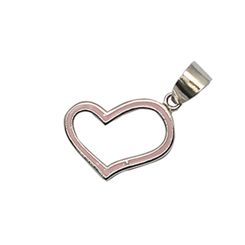 925 Sterling silver pendant unbalance hollow heart charm necklace jewelry making findings