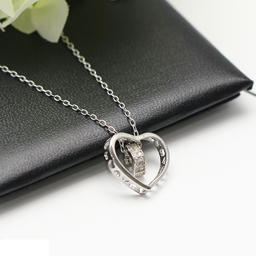 925 Sterling silver necklace heart pendant chain jewelry wholesale china